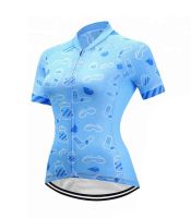 Sky Blue Sublimated Womens Cycling Jersey