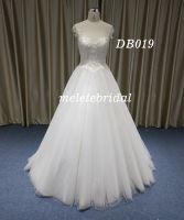 Sweet Style Cap Sleeves Boat Neckline A-Line Wedding Dress