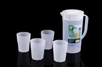 food safe PP plastic water jug set with 4 cups  juice bottle