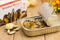 oil immersed and smoked mussel