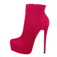 luxury brand factory price women suede stilettos heels platform rivet ankle boots