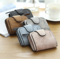 Vintage Matte Leather Wallets for Women Short Zipper Roomy Clutch Purse Card Holder Wallet