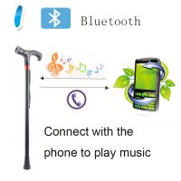 SOS senior walking cane with sos bluetooth torch FM MP3