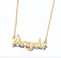 Stainless Steel Angel Letter Necklace 