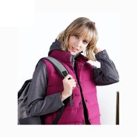 Outdoor Windproof White Black 100%Polyester Hiking Women Down Vest