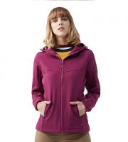 Wholesale Women Clothes Sport Waterproof Hooded Softshell Jacket