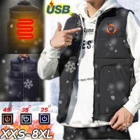 New upgrade Intelligent USB Heating Sleeveless Vest Men or women Winter Full Zipper Jacket Wind Resistant Coats