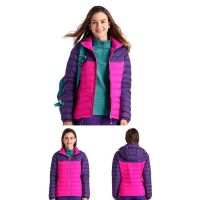 Outdoor Hooded Jacket Mix Color Padded Jacket Quilted Down Jacket For Women