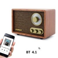 2019 hot sale vintage portable blue tooth speaker fm radio antique design wooden radio
