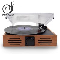 2019 hot sale classic wooden gramophone record player vinyl turntable with built in speakers &amp;RCA out