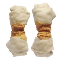 Chicken meat wraps rawhide knotted bone for dog snacks