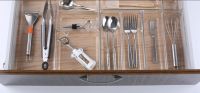 Extending Cutlery Tray Holder Clear Plastic Kitchen Tidy Drawer Organiser