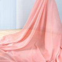   Chiffon Sheer Fabric Plain Soft Lightweight Polyester Woven Dressmaking Material