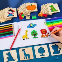 Montessori Kids Drawing Toys Wooden DIY Painting Template
