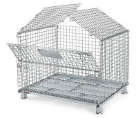 Foldable Collapsible Stackable Wire Mesh Container Storage Logistic Transportation Cage Box Stillage Customized Top Cover, Interlayer, Casters, Brackets, Tractor, Pallet Base