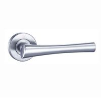 cast solid door lever handle for commercial door with threaded escutcheons or the clip-on type