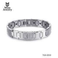 Men's Faceted tungsten Carbide Magnetic Bracelet