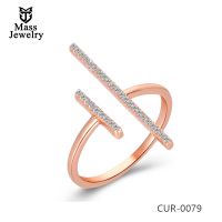 Fashion Design Brass Wedding Ring Jewelry Women Red Cubic Zirconia Diamond Engagement Ring