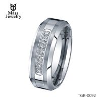 Tungsten Carbide Ring Shiny High Polished Diamond Ring