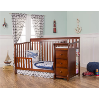 No. 1235 ASTM listed North American style 4 in 1 pine wood solid wood Baby crib with drawer &amp; changing table 51x27''