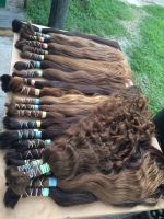 Unprocessed 100% pure virgin human hair bulk, wholesale brazilian and European hair for wig making, 14-30 inches long