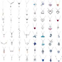 925 Sterling Silver Pendant Zircon Necklace Fit Women Girls Gift Elegant /Unique