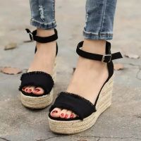 Women Sandals Peep Toe Platform Sandals With High Heels Wedges Shoes Women Summer Ankle Strap Wedge Heels Sandalias Mujer 2019