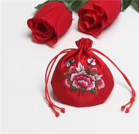Drawstring Gift Pouche,bridesmaid Gift Bag,forest Floral Wedding Favor Bag-satin Wedding Gift Bag,gift Pouche,wholesale Gift Bag,red Bags