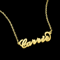 Carrie Style Copper Name Necklace 14K Gold Plated