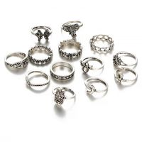 Alloy Vintage Stackable Knuckle Rings Taiji Design