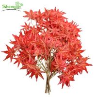 UV Resist plastic artificial autumn fall maple leaves for decoration