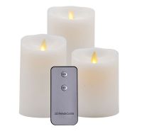 Battery Moving Flame LED Pillar Candles with Timer