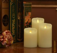 Battery Moving Flame LED Pillar Candles with Timer