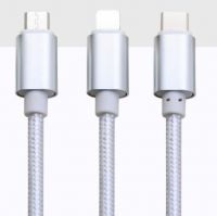 Nylon Moble Phone Charging Cable (for Android, IOS, Type-C)     TTLT000113