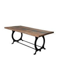 acacia wood metal leg dining table