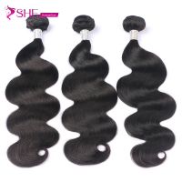 Ishe 9a human hair 100% Virgin indian hair body wave hair bundle with lace closure
