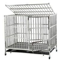 Stainless Steel Dog Cage with Wheels