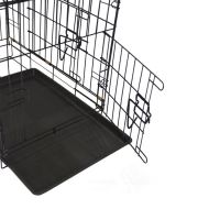 Durable Folding Two Doors Dog Crate With Plastic Tray