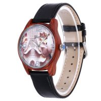 Trendy Hot Wooden Watch With Genuine Leather Strap Wood Watch For Lady