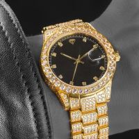 18K Luxury Golden Business Men Watches Sapphire Glass Fashion Diamonds Watch With CNC Czech Diamond