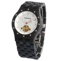 Custom logo OEM wholesale luxury diamond mens Bewell branded automatic mechanical waterproof wood bamboo quartz wrist watch