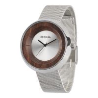 Custom Promotional Metal Gift Stainless steel&Wooden Mens Watch 