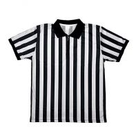 Custom Logo DesignWholesale Black & White Stripe Soccer Referee Shirt