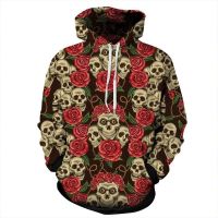 2019 New Rose Skull Pattern 3d Sublimation Printing Hoodies