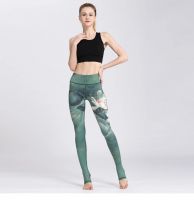 Women Sexy Yoga Pants Printed Dry Fit Green