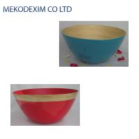 Coiled bamboo bowl. bamboo lacquer bowl, spun bamboo bowl from Vietnam