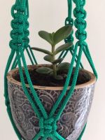 Green Macrame Plant Hanger - Housewarming Gift