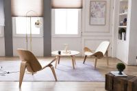Modern Design Luxury  Home Furniture General Use  Black Pu Wegner Chair In Ash Color