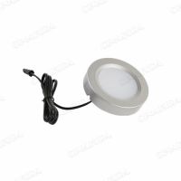12v Round Ultra Thin 2.5w Warm White Cool White Led Under Cabinet Lighting Slim Aluminum Puck Lights For Counter Closet
