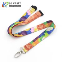 No minimum order custom silk nylon unique logo lanyard with Authentication